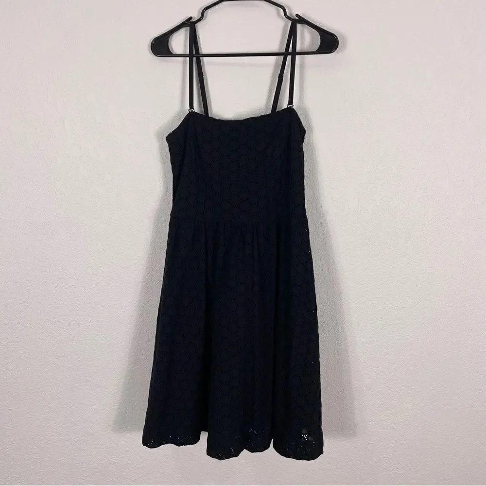 Garnet Hill Black Eyelet Cutout Dress‎ Size 6
